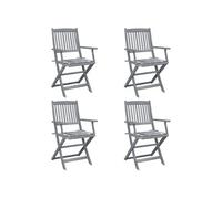 Vidaxl Chaises Pliables D'extérieur 4 Pcs Avec Coussins Bois D'acacia