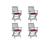 Tuinstoelen 4 st inklapbaar met kussens massief acaciahout3064533