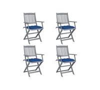 vidaXL Tuinstoelen 4 st inklapbaar met kussens massief acaciahout3064534 G