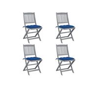 Vidaxl Chaises Pliables D'extérieur Lot De 4 Et Coussins Bois D'acacia
