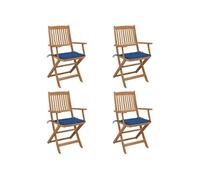 Tuinstoelen 4 st inklapbaar met kussens massief acaciahout3064627