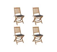 Vidaxl Chaises Pliables De Jardin 4 Pcs Avec Coussins Bois D'acacia
