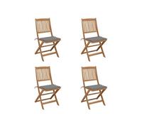 Tuinstoelen 4 st inklapbaar met kussens massief acaciahout3064672
