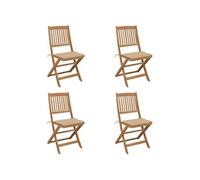 Lot de 4 Chaises Pliables de Jardin avec Coussins Siège Bois d'Acacia vidaXL