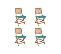 Tuinstoelen 4 st inklapbaar met kussens massief acaciahout3064675