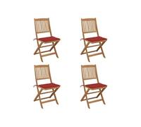 Tuinstoelen 4 st inklapbaar met kussens massief acaciahout3064677