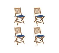 Tuinstoelen 4 st inklapbaar met kussens massief acaciahout3064681