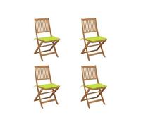 Tuinstoelen 4 st inklapbaar met kussens massief acaciahout3064682