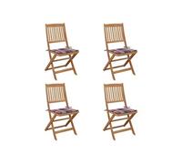 vidaXL Tuinstoelen 4 st inklapbaar met kussens massief acaciahout3064684 G