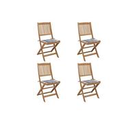Vidaxl Chaises Pliables De Jardin 4 Pcs Avec Coussins Bois D'acacia