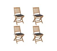 Tuinstoelen 4 st inklapbaar met kussens massief acaciahout3064686