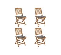 Tuinstoelen 4 st inklapbaar met kussens massief acaciahout3064687