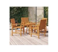 Vidaxl Chaises À Dîner De Jardin 4 Pcs Bois Massif D'acacia