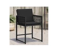 Vidaxl Chaises De Jardin Lot De 4 Avec Coussins Noir Résine Tressée