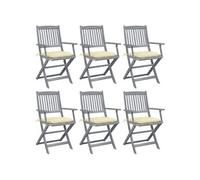 Tuinstoelen 6 st inklapbaar met kussens massief acaciahout3065424