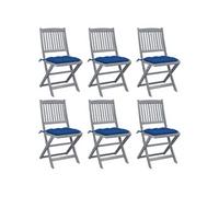 Tuinstoelen 6 st inklapbaar met kussens massief acaciahout3065459