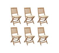 Tuinstoelen 6 st inklapbaar met kussens massief acaciahout3065490