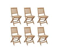 Tuinstoelen 6 st inklapbaar met kussens massief acaciahout3065491