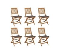 Tuinstoelen 6 st inklapbaar met kussens massief acaciahout3065496