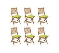 vidaXL Tuinstoelen 6 st inklapbaar met kussens massief acaciahout3065499 G