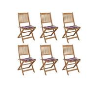Tuinstoelen 6 st inklapbaar met kussens massief acaciahout3065501