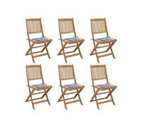 vidaXL Tuinstoelen 6 st inklapbaar met kussens massief acaciahout3065502 G