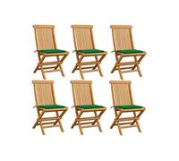 Lot de 4 Chaises de Jardin avec Coussins Siège Anthracite Bois de Teck vidaXL