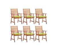 vidaXL Chaises à dîner d'extérieur 6 pcs avec coussins Acacia massif