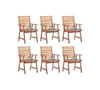 Tuinstoelen 6 st met kussens massief acaciahout3078361