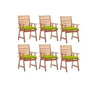 Tuinstoelen 6 st met kussens massief acaciahout3078373