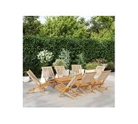 Tuinstoelen 8 st inklapbaar massief acaciahout beige3214636
