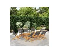 vidaXL Tuinstoelen 8 st inklapbaar massief acaciahout grijs3214633 G