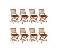 Tuinstoelen 8 st inklapbaar met kussens massief acaciahout3075045