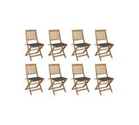 Lot de 4 Chaises Pliables de Jardin avec Coussins Siège Bois d'Acacia vidaXL