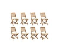 Lot de 4 Chaises Pliables de Jardin avec Coussins Siège Bois d'Acacia vidaXL