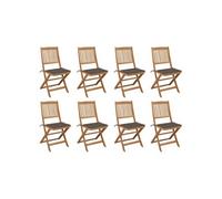 Lot de 4 Chaises Pliables de Jardin avec Coussins Siège Bois d'Acacia vidaXL