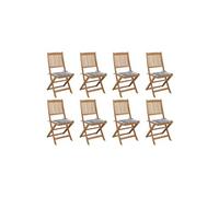 Tuinstoelen 8 st inklapbaar met kussens massief acaciahout3075127