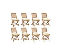 Vidaxl Chaises Pliables D'extérieur Avec Coussins 8 Pcs Bois D'acacia