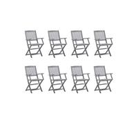 Tuinstoelen 8 st inklapbaar met kussens massief acaciahout3078276