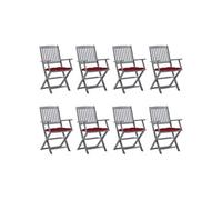 Tuinstoelen 8 st inklapbaar met kussens massief acaciahout3078286