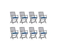 Tuinstoelen 8 st inklapbaar met kussens massief acaciahout3078287