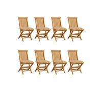 Lot de 2 Chaises de Jardin avec Coussins Siège Gris Bois de Teck Massif vidaXL
