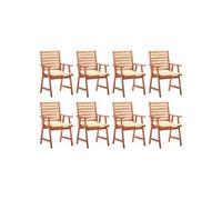 Tuinstoelen 8 st met kussens massief acaciahout3078376