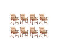 Tuinstoelen 8 st met kussens massief acaciahout3078392