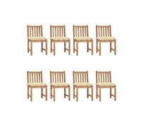 vidaXL Tuinstoelen 8 st met kussens massief teakhout3073159 Bois G