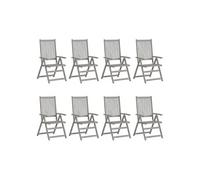 vidaXL Tuinstoelen 8 st verstelbaar massief acaciahout grijs3075140 Gris G