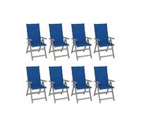 vidaXL Tuinstoelen 8 st verstelbaar met kussens acaciahout grijs3075151 Gris G