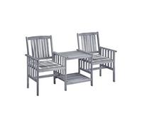 Tuinstoelen met tafeltje en kussens massief acaciahout3061316