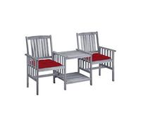 vidaXL Tuinstoelen met tafeltje en kussens massief acaciahout3061323 G