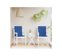 Lot de 2 Coussins de Chaise de Jardin à Dossier Bas, Coussins de Siège de Patio, Coussins de Canapé de Jardin, Coussins d'Assise Extérieur, Bleu
